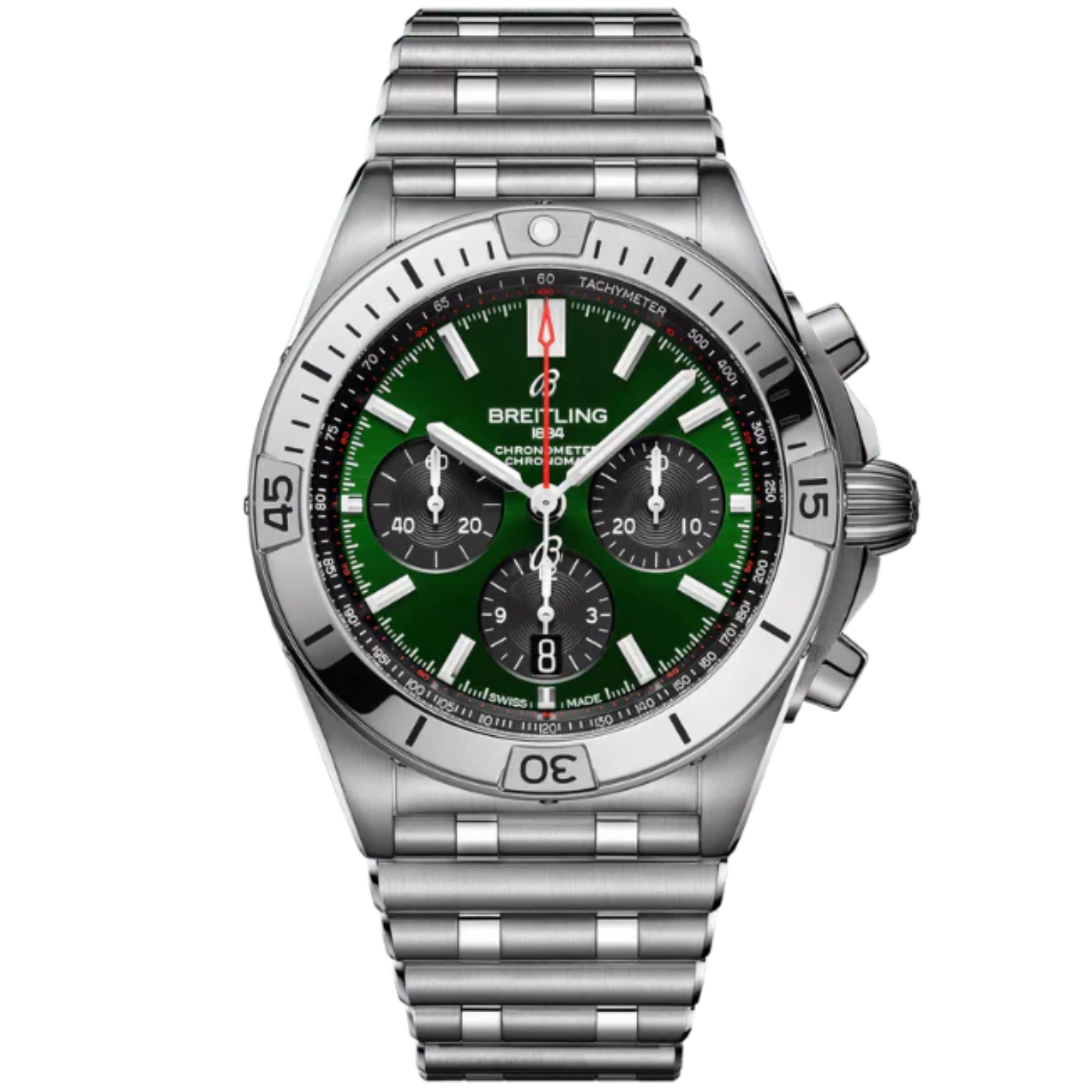 CHRONOMAT B01 42 MM STAINLESS STEEL WITH GREEN DIAL - Breitling