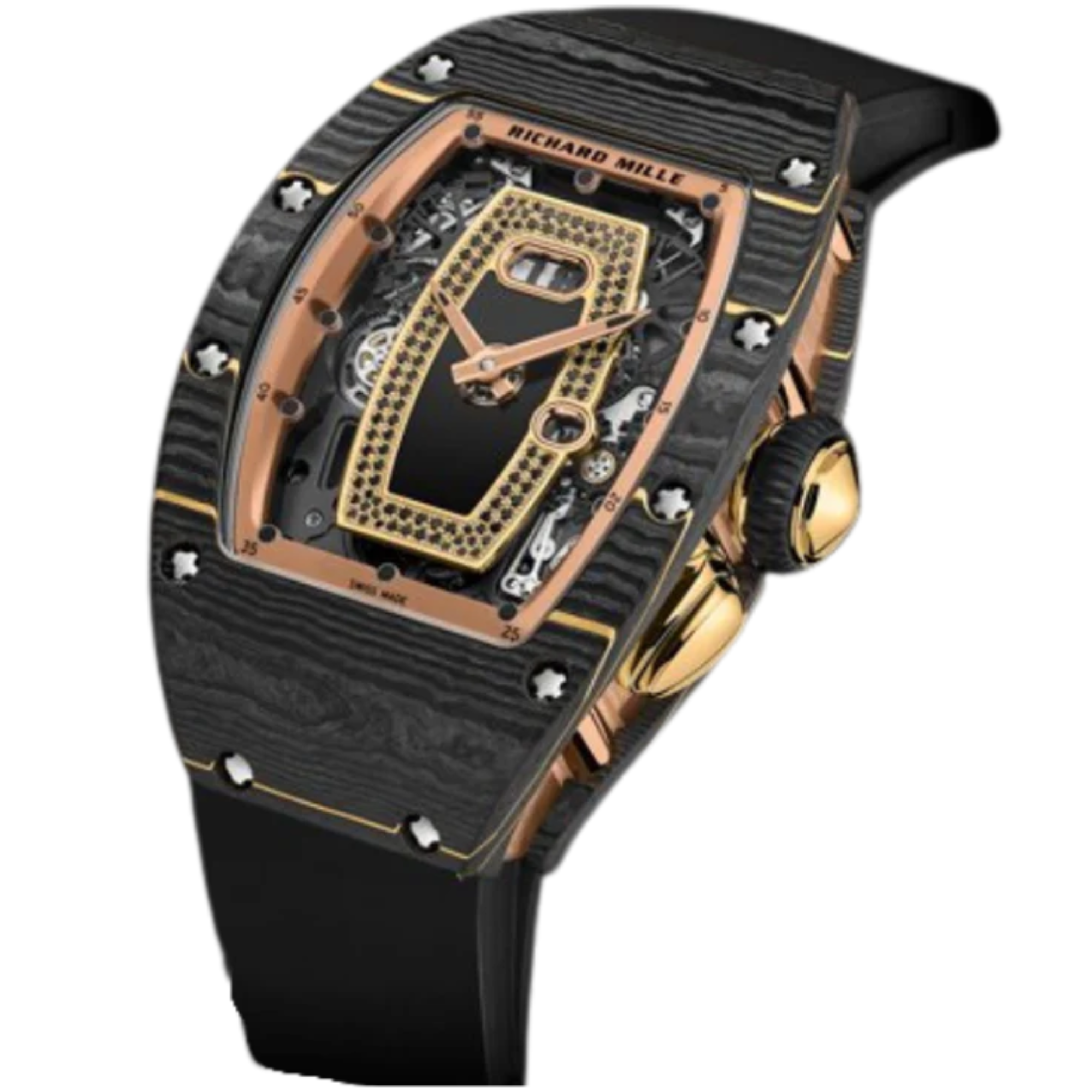 RM 037 Ladies’ Carbon TPT Rubber Strap Carbon Gold TPT Case - Richard Mille