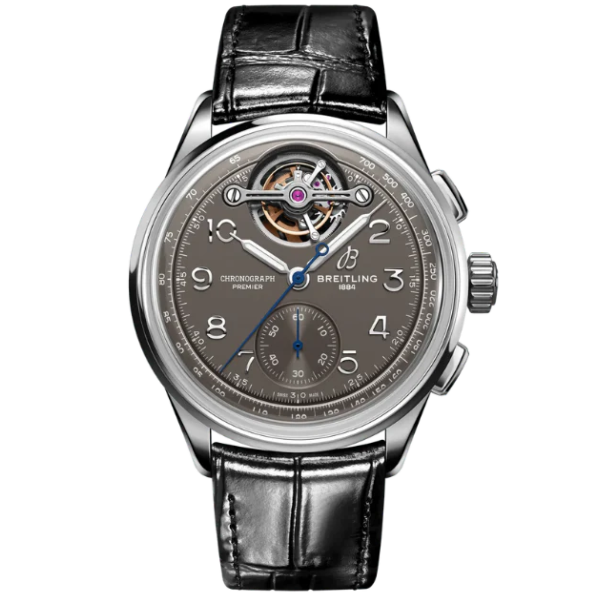 PREMIER B21 CHRONOGRAPH TOURBILLON GASTON BREITLING 42 MM 18K WHITE GOLD WITH GRAY DIAL - Breitling