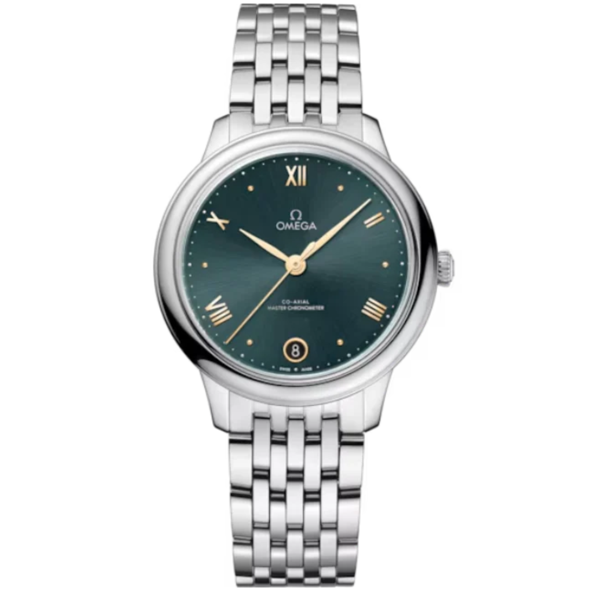 DE VILLE PRESTIGE 34 MM STAINLESS STEEL WITH GREEN DIAL - Omega