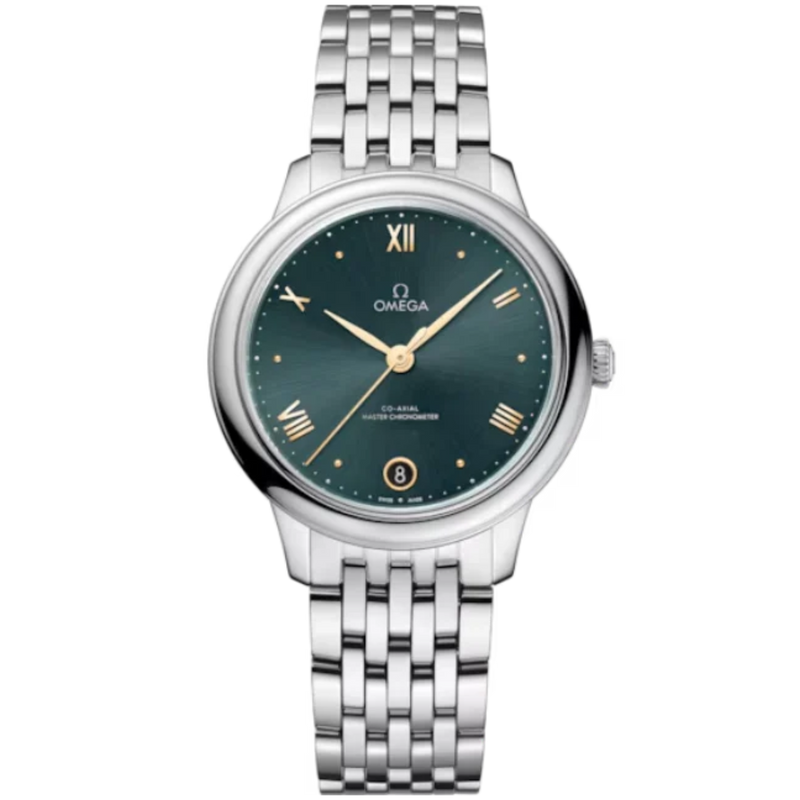 DE VILLE PRESTIGE 34 MM STAINLESS STEEL WITH GREEN DIAL - Omega