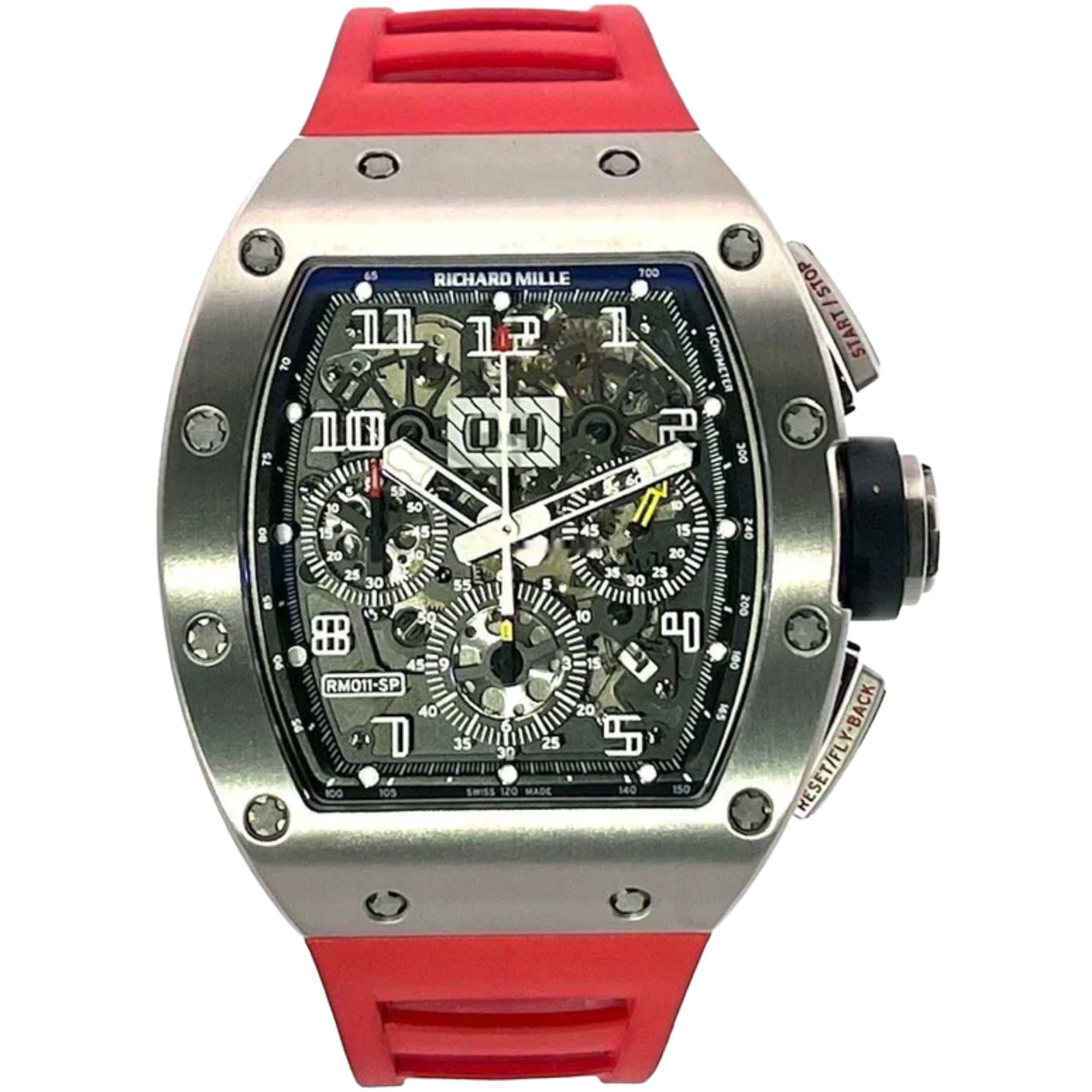RM 011 Automatic Red Rubber Strap Limited Edition Titanium Case - Richard Mille