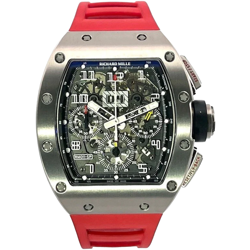 RM 011 Automatic Red Rubber Strap Limited Edition Titanium Case - Richard Mille
