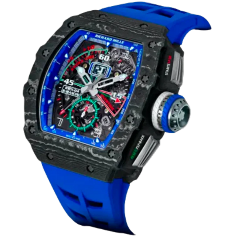 RM 011-04 Mancini Automatic Blue Rubber Strap Carbon Case - Richard Mille