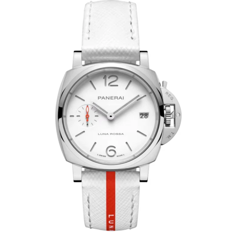 LUMINOR DUE LUNA ROSSA PAM01378 38 MM STAINLESS STEEL WITH WHITE DIAL - Panerai