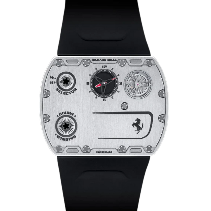 Rm-Up-01-Ferrari Manual Winding Ultraflat Rubber Strap Entire Case Is Machined From Grade 5 Titanium - Richard Mille