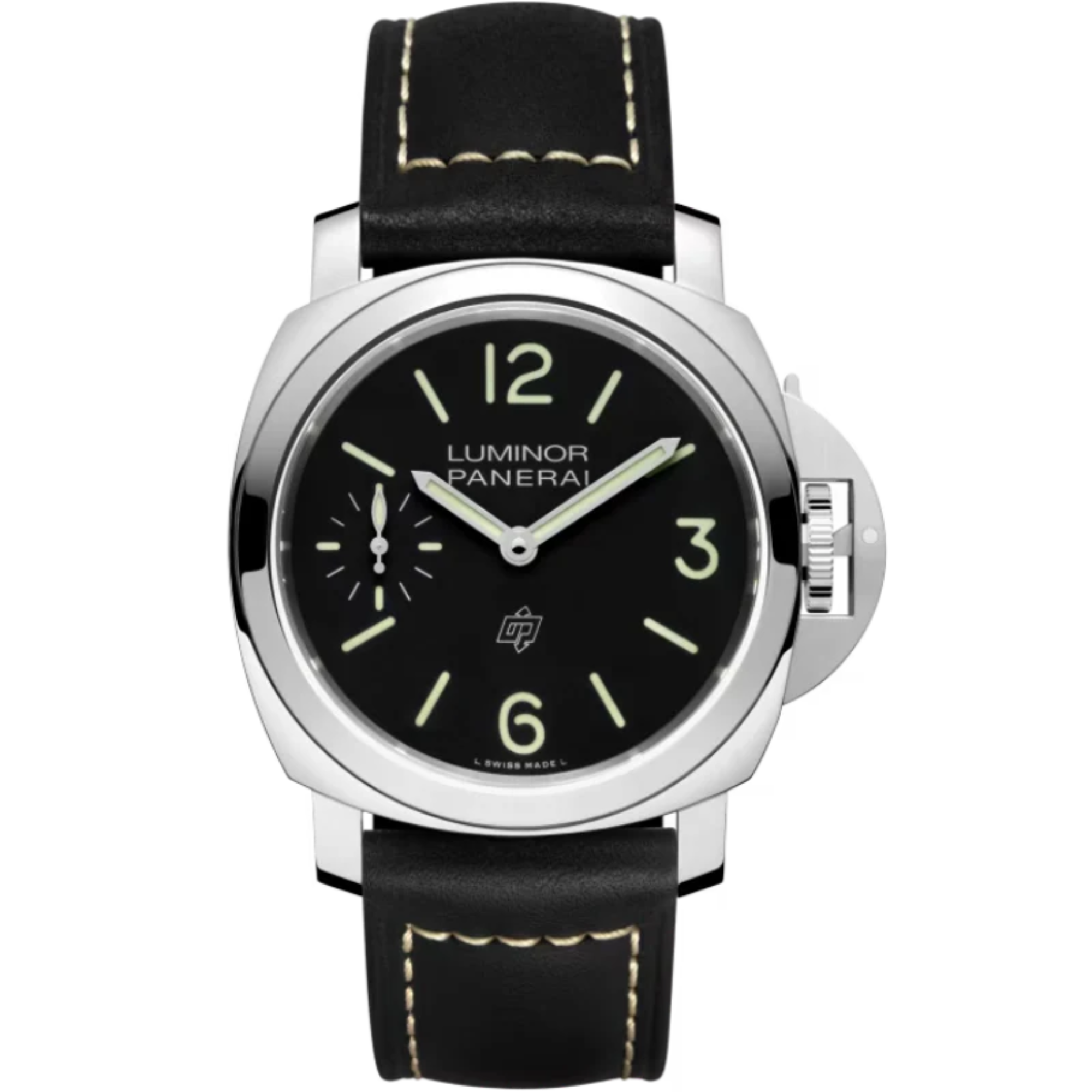 LUMINOR LOGO PAM01084 44 MM STAINLESS STEEL WITH BLACK DIAL - Panerai
