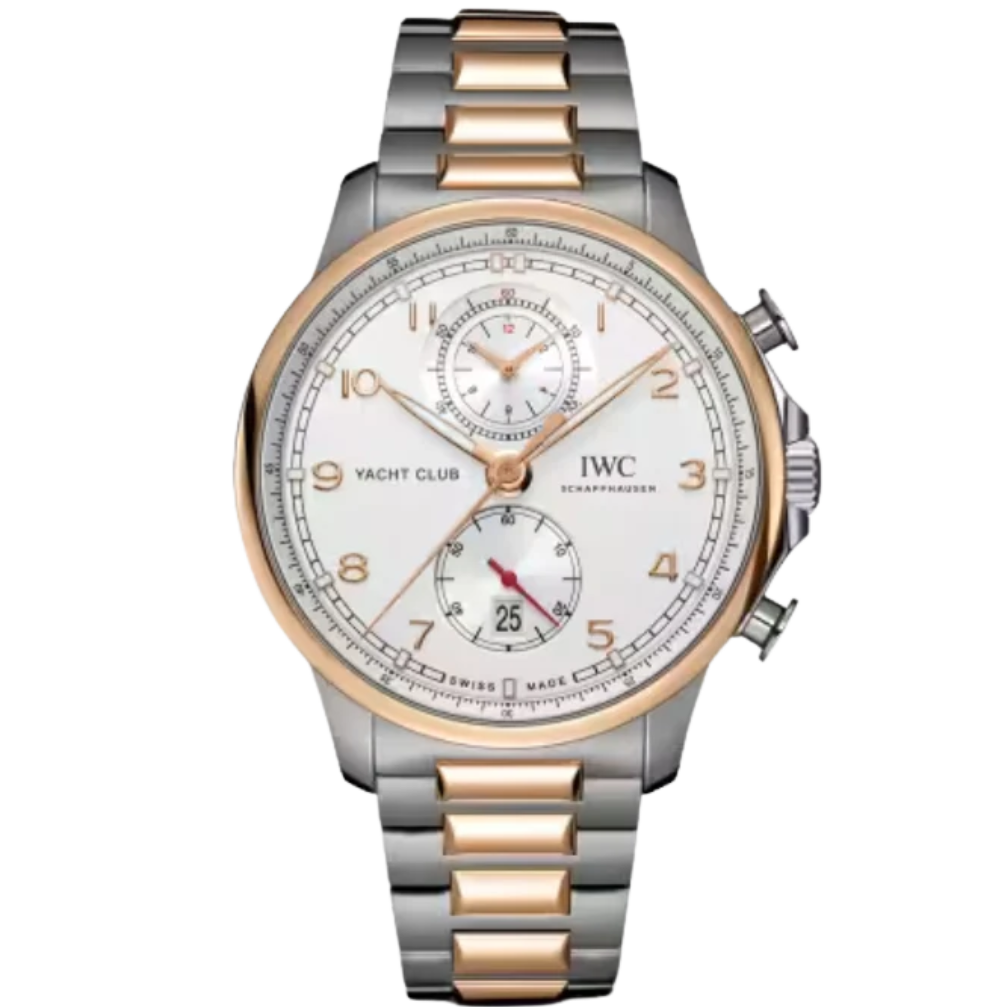 PORTUGIESER YACHT CLUB CHRONOGRAPH 45 MM STAINLESS STEEL & GOLD WITH WHITE DIAL - IWC