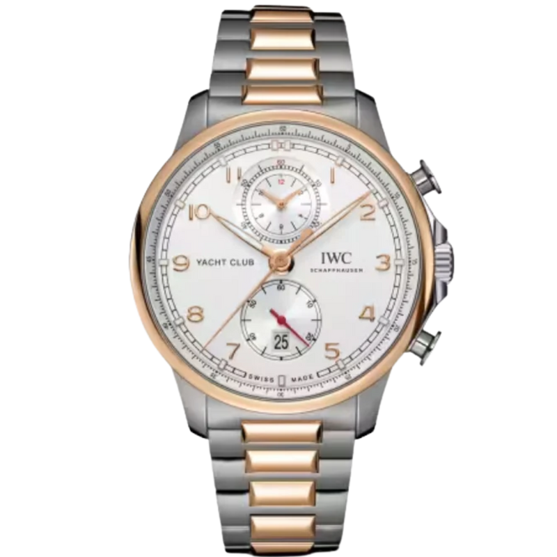 PORTUGIESER YACHT CLUB CHRONOGRAPH 45 MM STAINLESS STEEL & GOLD WITH WHITE DIAL - IWC