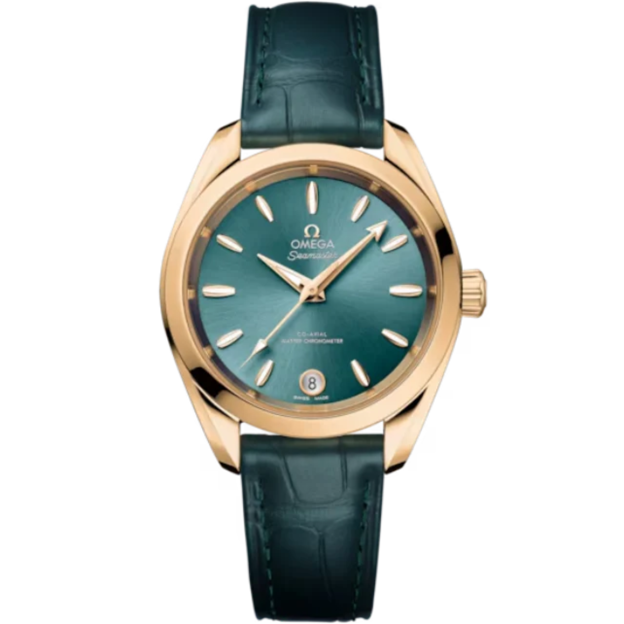 SEAMASTER AQUA TERRA SHADES 34 MM MOONSHINE™ GOLD WITH LAGOON GREEN DIAL - Omega
