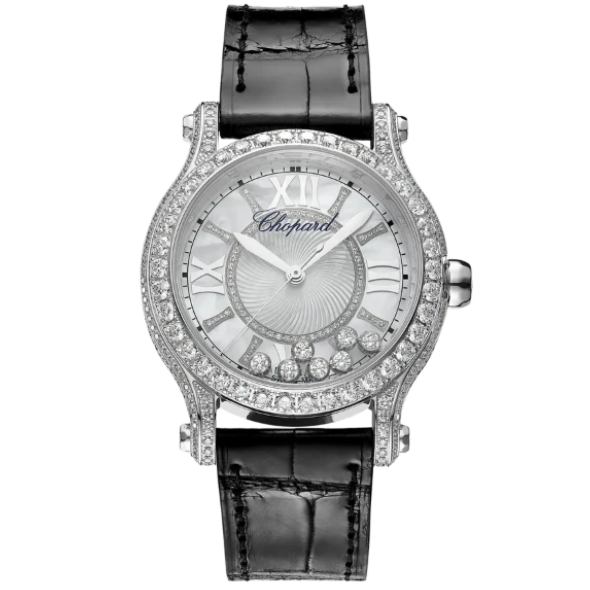 HAPPY SPORT 36 MM ETHICAL WHITE GOLD WITH MOTHER OF PEARL DIAL - Chopard