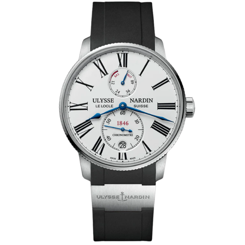MARINE TORPILLEUR 42 MM STAINLESS STEEL WITH WHITE DIAL - Ulysse Nardin