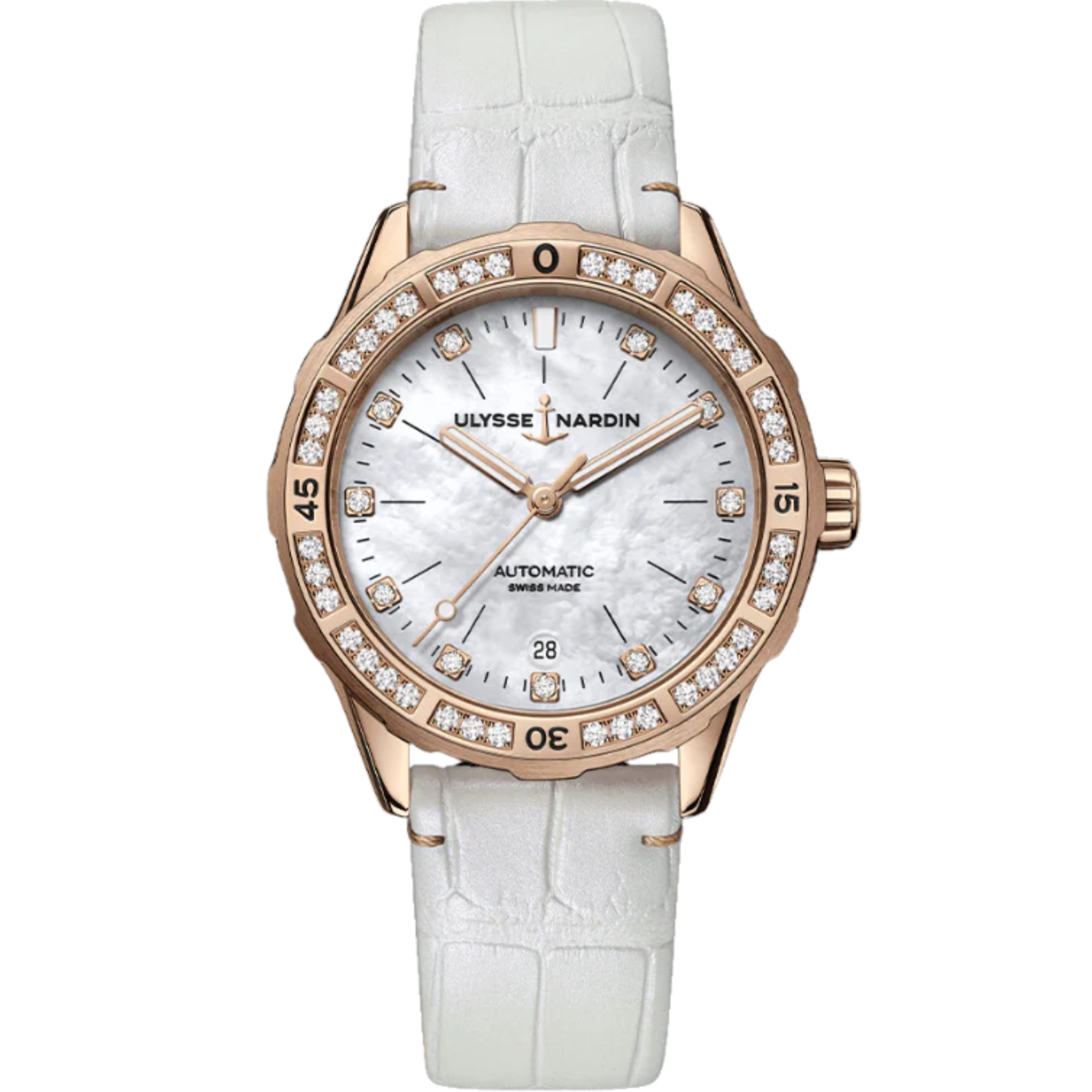DIVER 39 MM ROSE GOLD WITH MOTHER OF PEARL DIAL - Ulysse Nardin