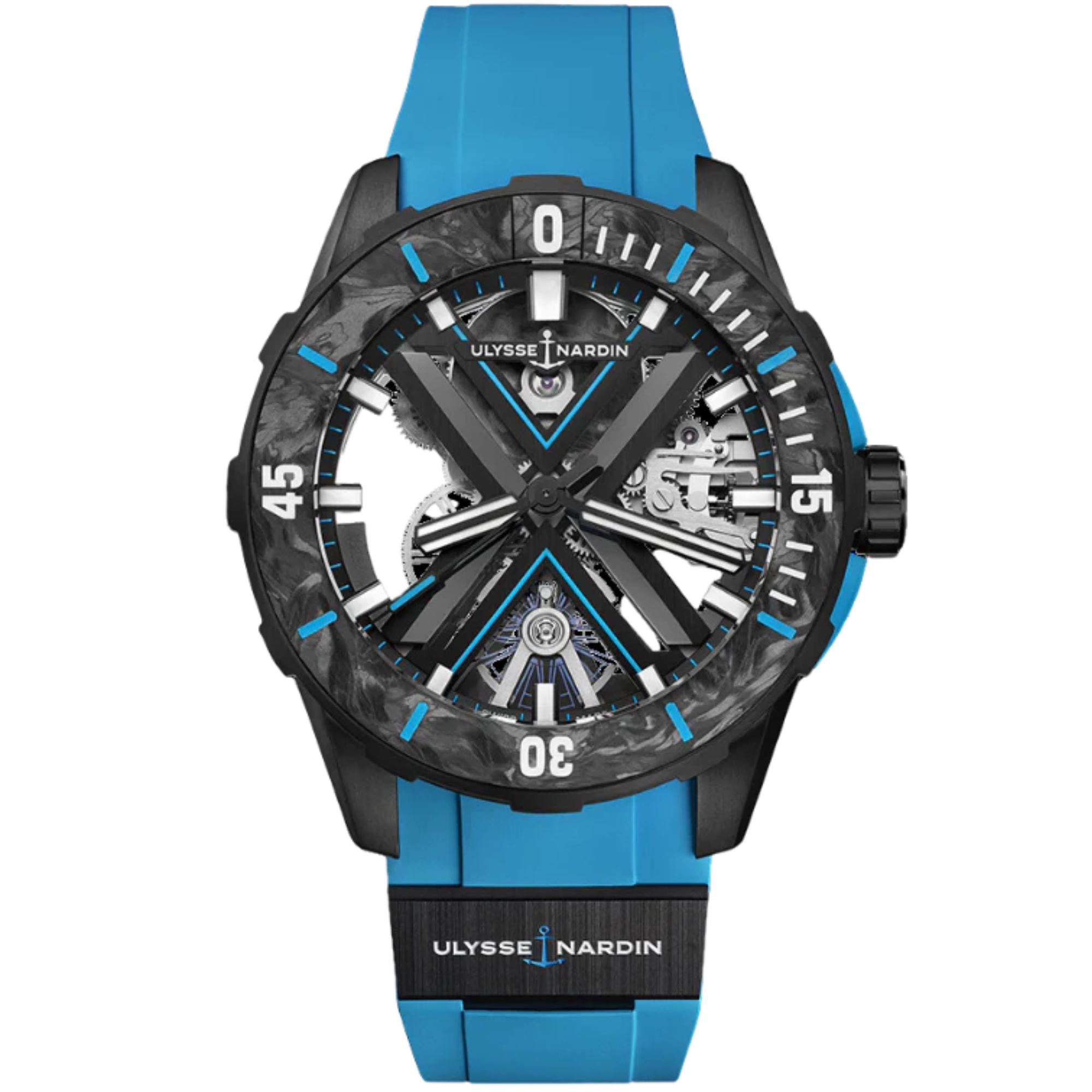 DIVER X SKELETON AZURE 44 MM TITANIUM WITH OPENWORKED DIAL - Ulysse Nardin