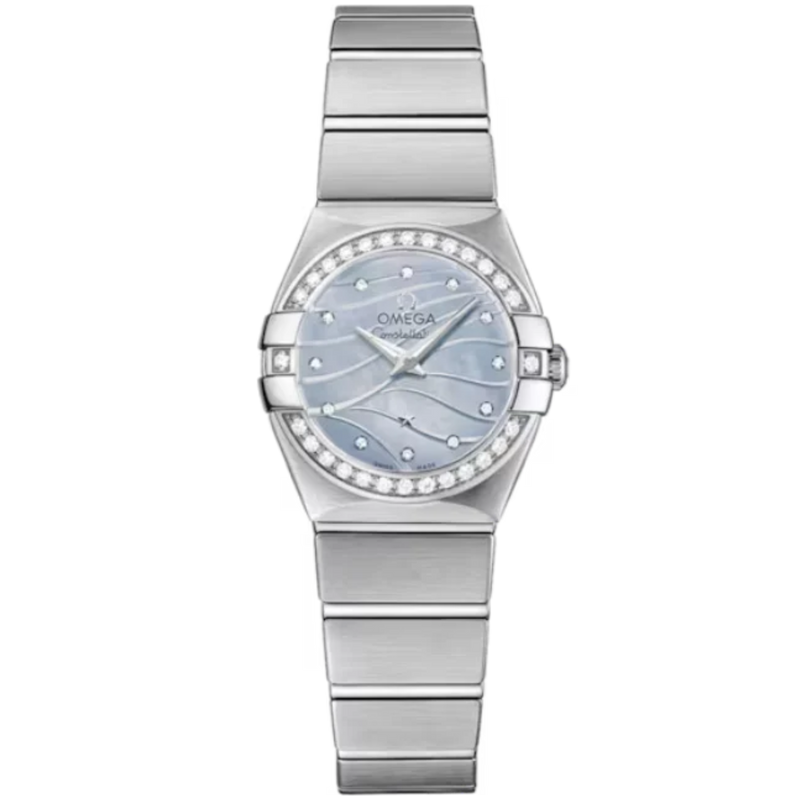 CONSTELLATION 24 MM STAINLESS STEEL WITH BLUE MOTHER OF PEARL DIAL - Omega