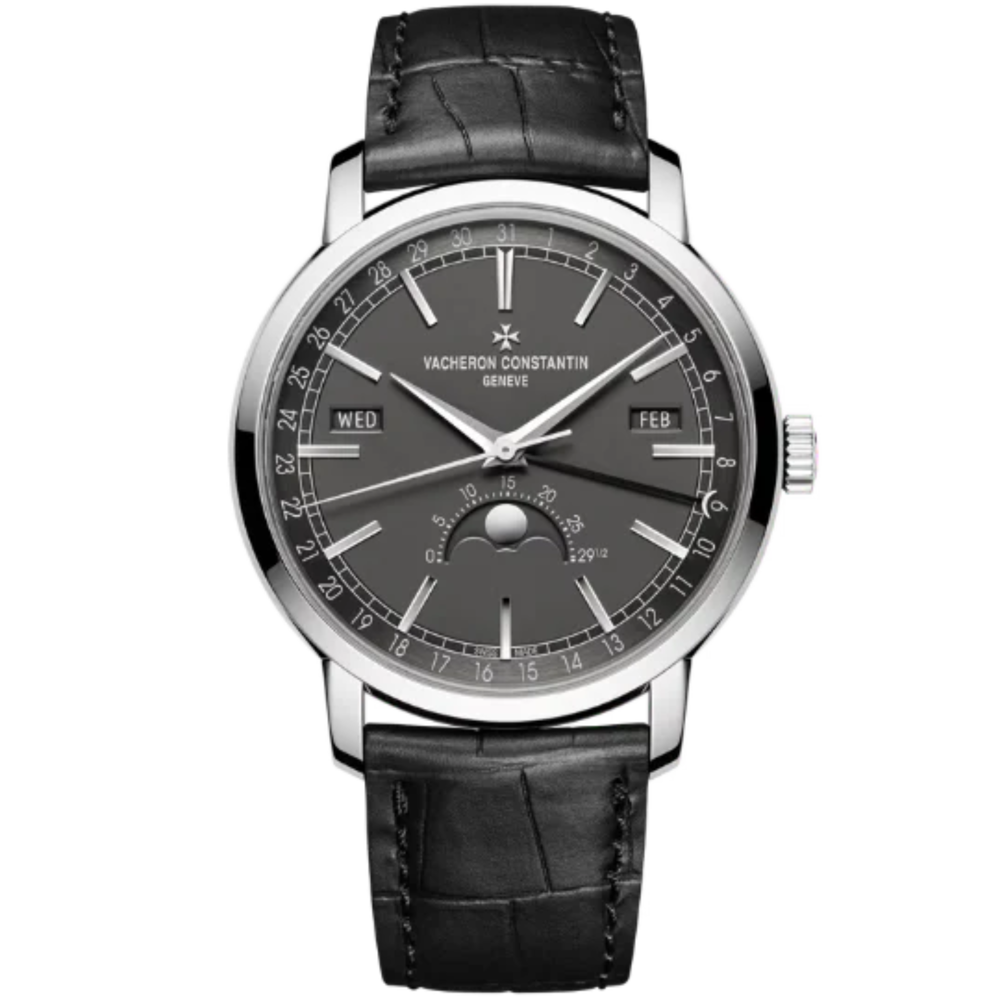 TRADITIONNELLE COMPLETE CALENDAR 41 MM 18K WHITE GOLD WITH BLACK BRASS DIAL - Vacheron Constantin