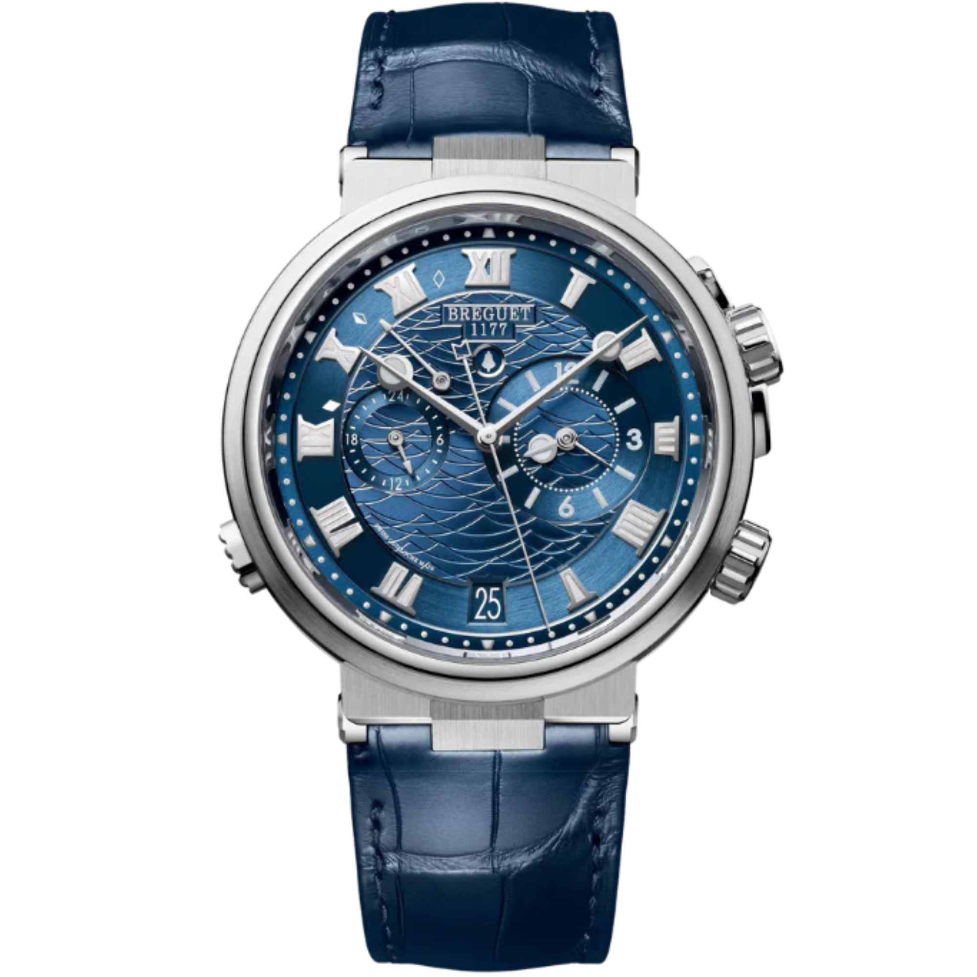 MARINE ALARME MUSICALE 5547 40 MM WHITE GOLD WITH BLUE DIAL - Breguet