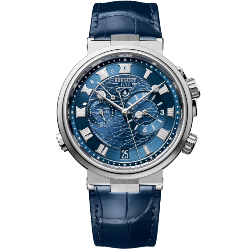 MARINE ALARME MUSICALE 5547 40 MM WHITE GOLD WITH BLUE DIAL - Breguet