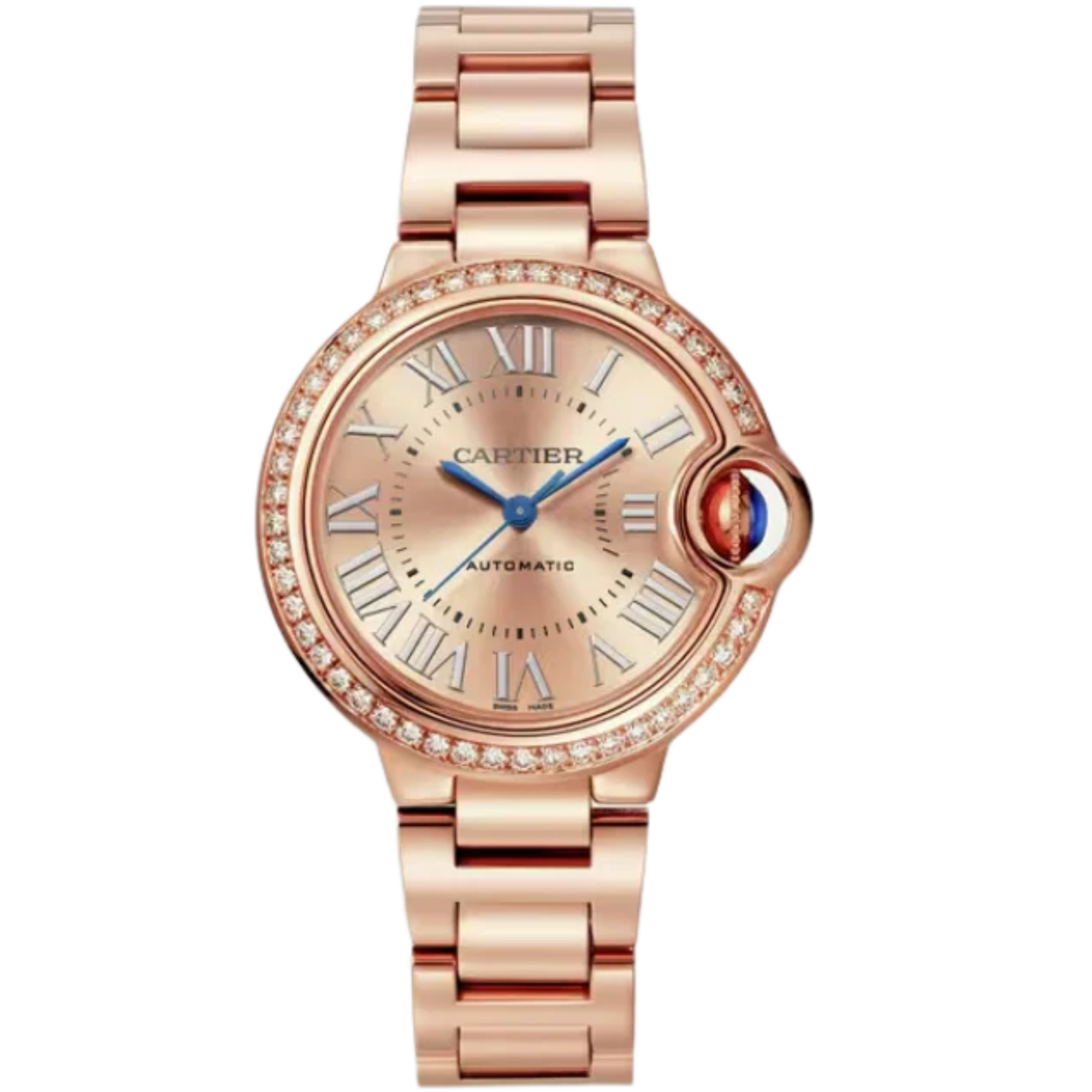BALLON BLEU DE CARTIER 33 MM ROSE GOLD WITH ROSE GOLD SUNRAY BRUSHED DIAL - Cartier