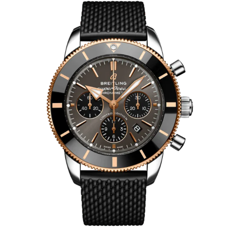 SUPEROCEAN HERITAGE B01 CHRONOGRAPH 44 MM STAINLESS STEEL & 18K ROSE GOLD WITH BLACK EYE GRAY DIAL - Breitling