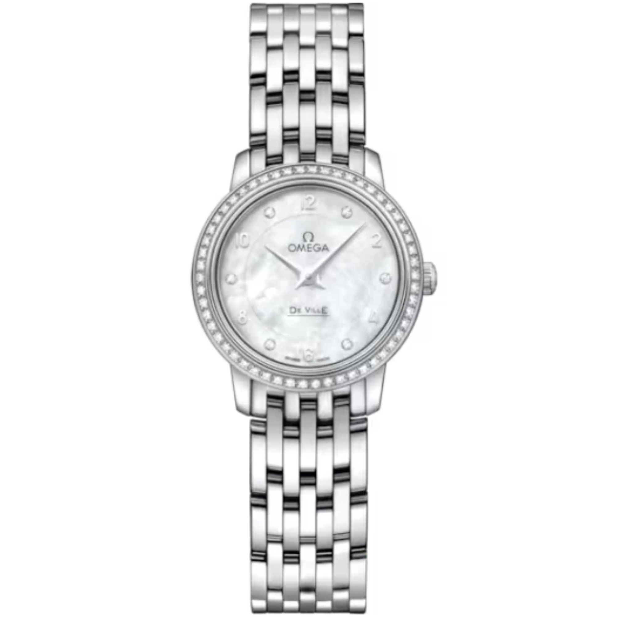 DE VILLE PRESTIGE 24 MM WHITE GOLD WITH MOTHER OF PEARL DIAL - Omega