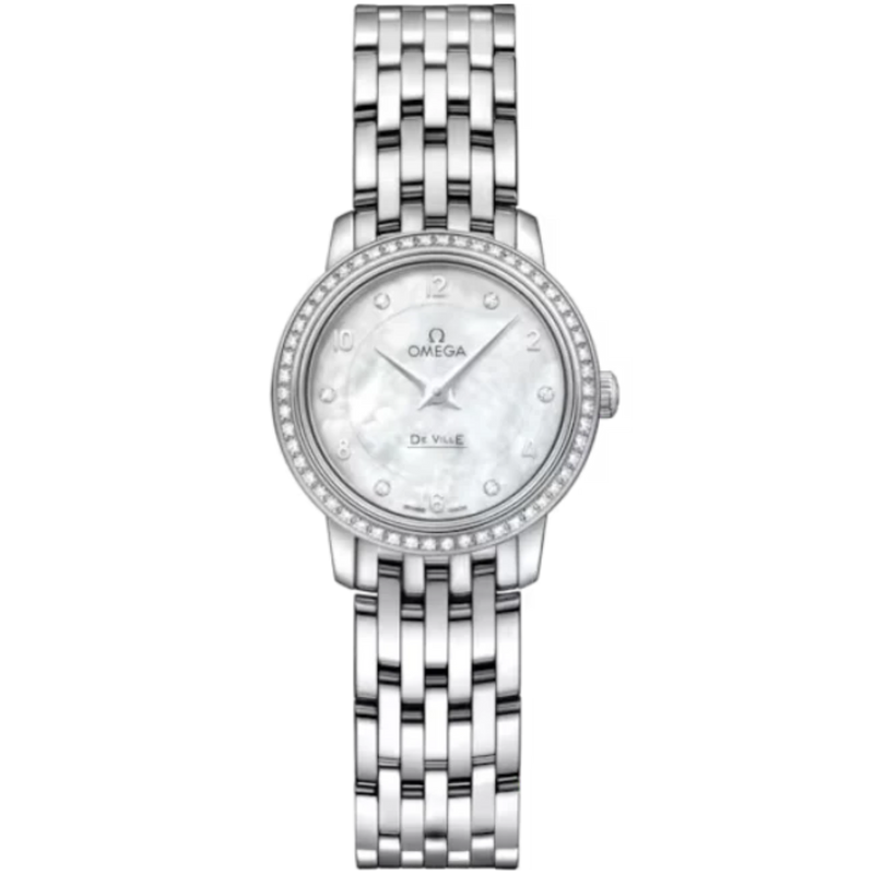 DE VILLE PRESTIGE 24 MM WHITE GOLD WITH MOTHER OF PEARL DIAL - Omega