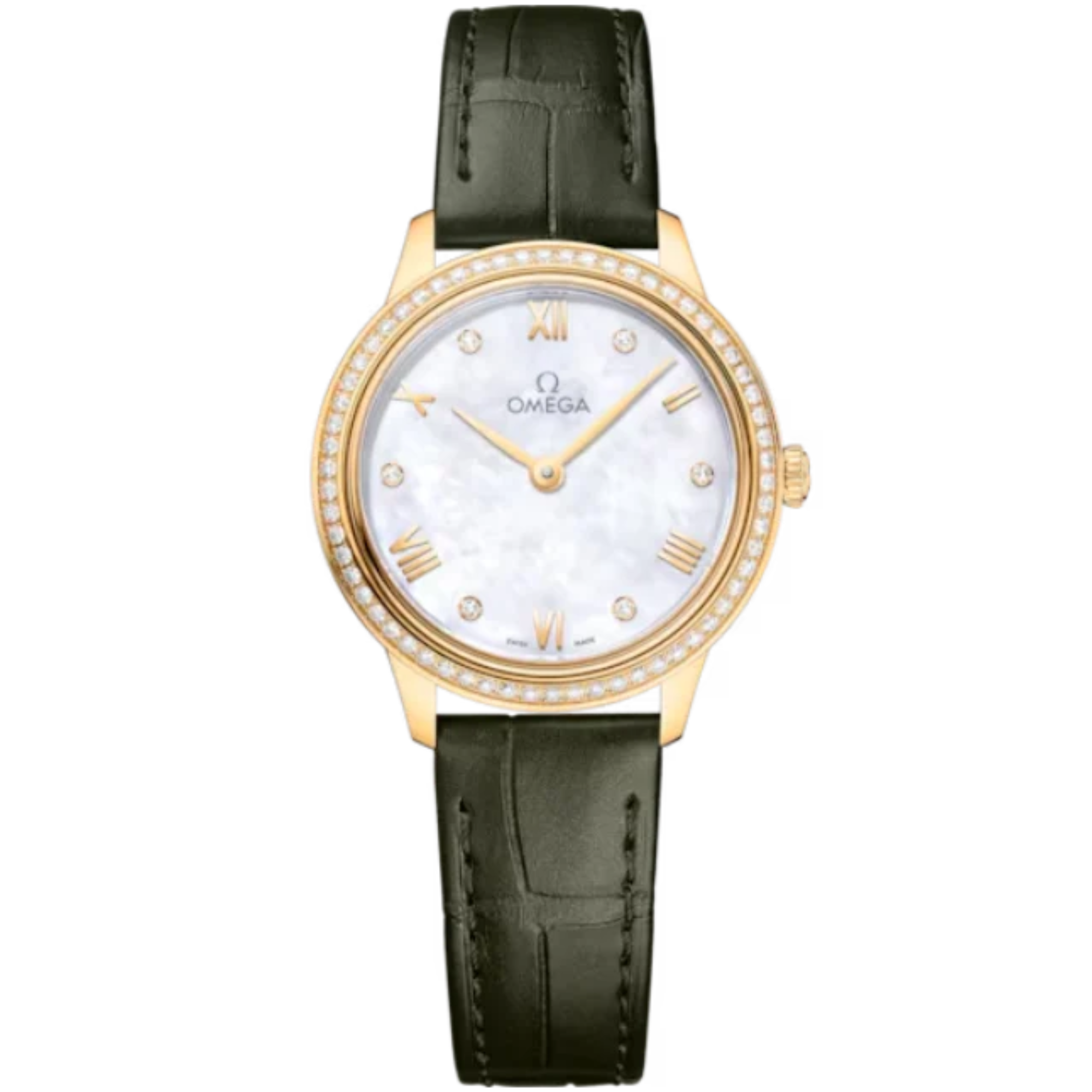DE VILLE PRESTIGE 27 MM YELLOW GOLD WITH MOTHER OF PEARL DIAL - Omega