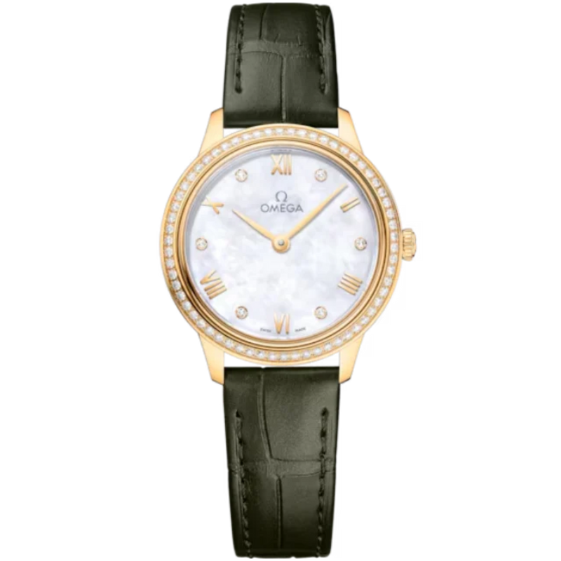 DE VILLE PRESTIGE 27 MM YELLOW GOLD WITH MOTHER OF PEARL DIAL - Omega