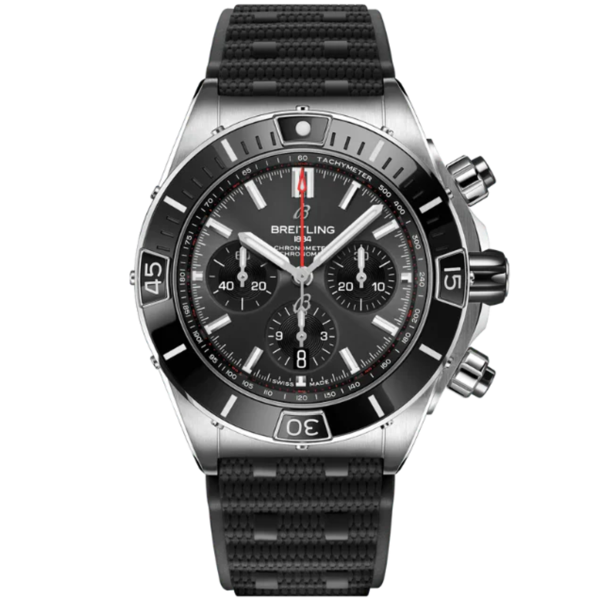 SUPER CHRONOMAT B01 44 MM STAINLESS STEEL WITH ANTHRACITE BLACK DIAL - Breitling