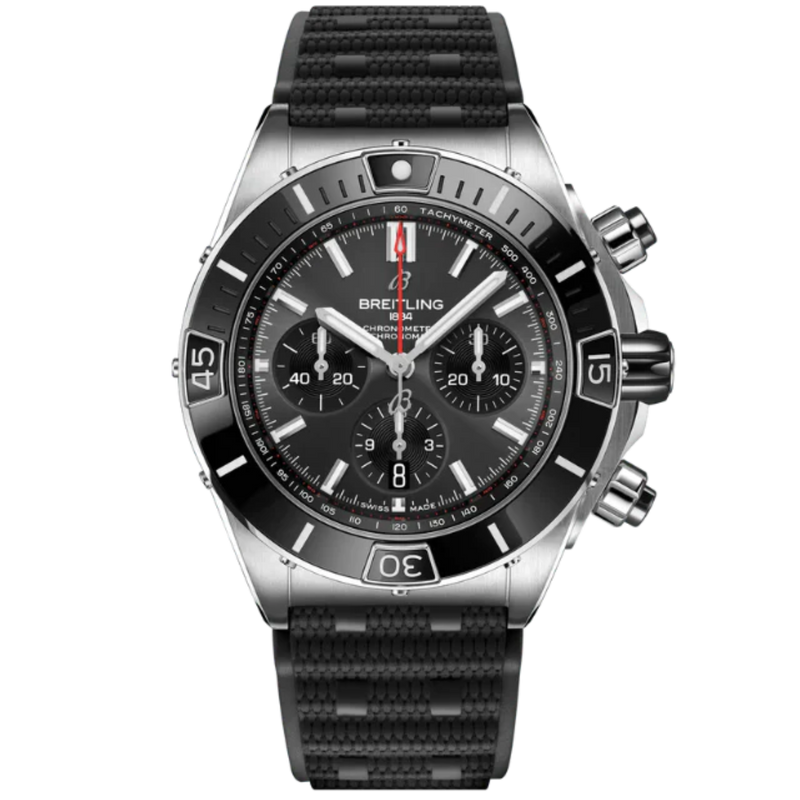 SUPER CHRONOMAT B01 44 MM STAINLESS STEEL WITH ANTHRACITE BLACK DIAL - Breitling