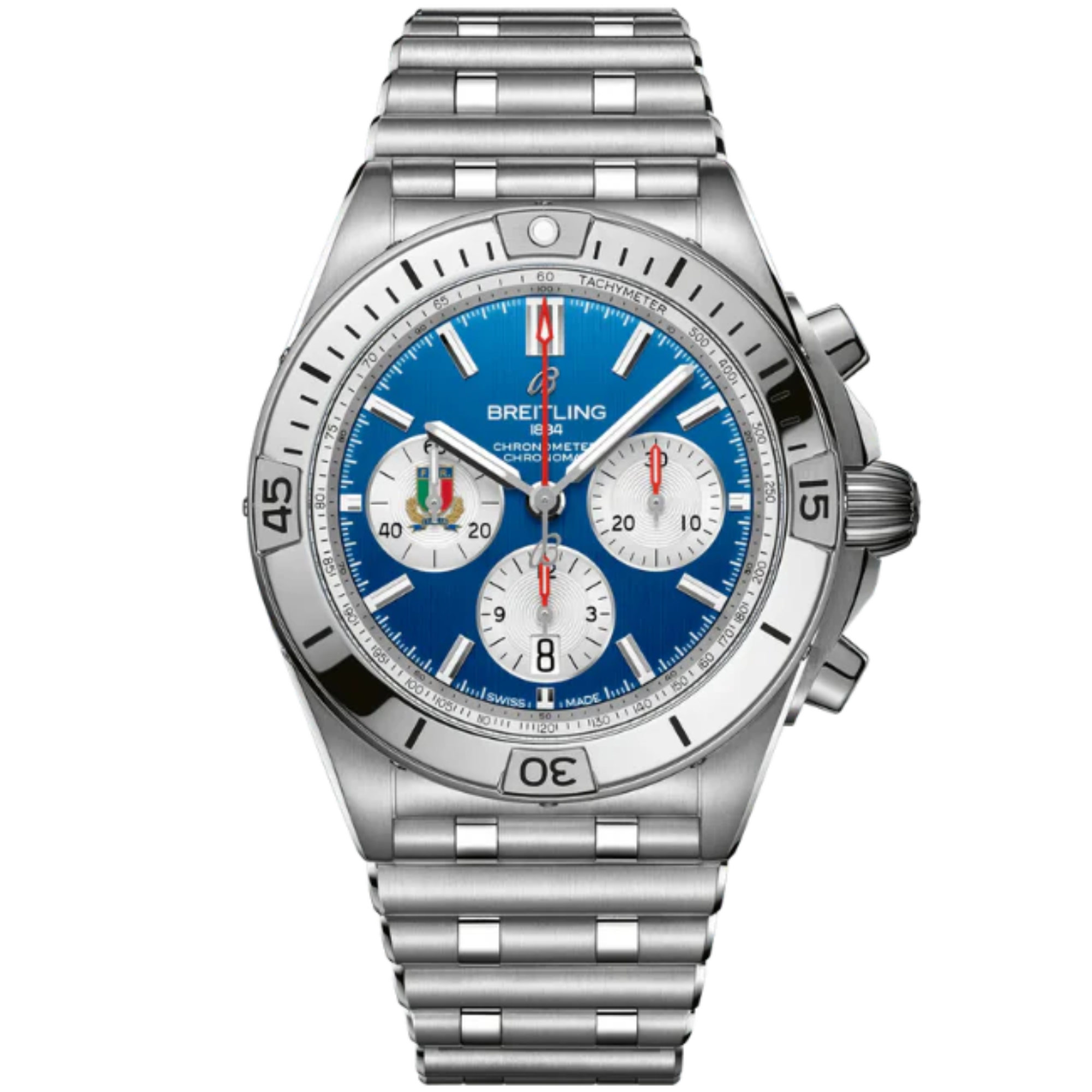 CHRONOMAT B01 SIX NATIONS ITALY 42 MM STAINLESS STEEL WITH BLUE DIAL - Breitling