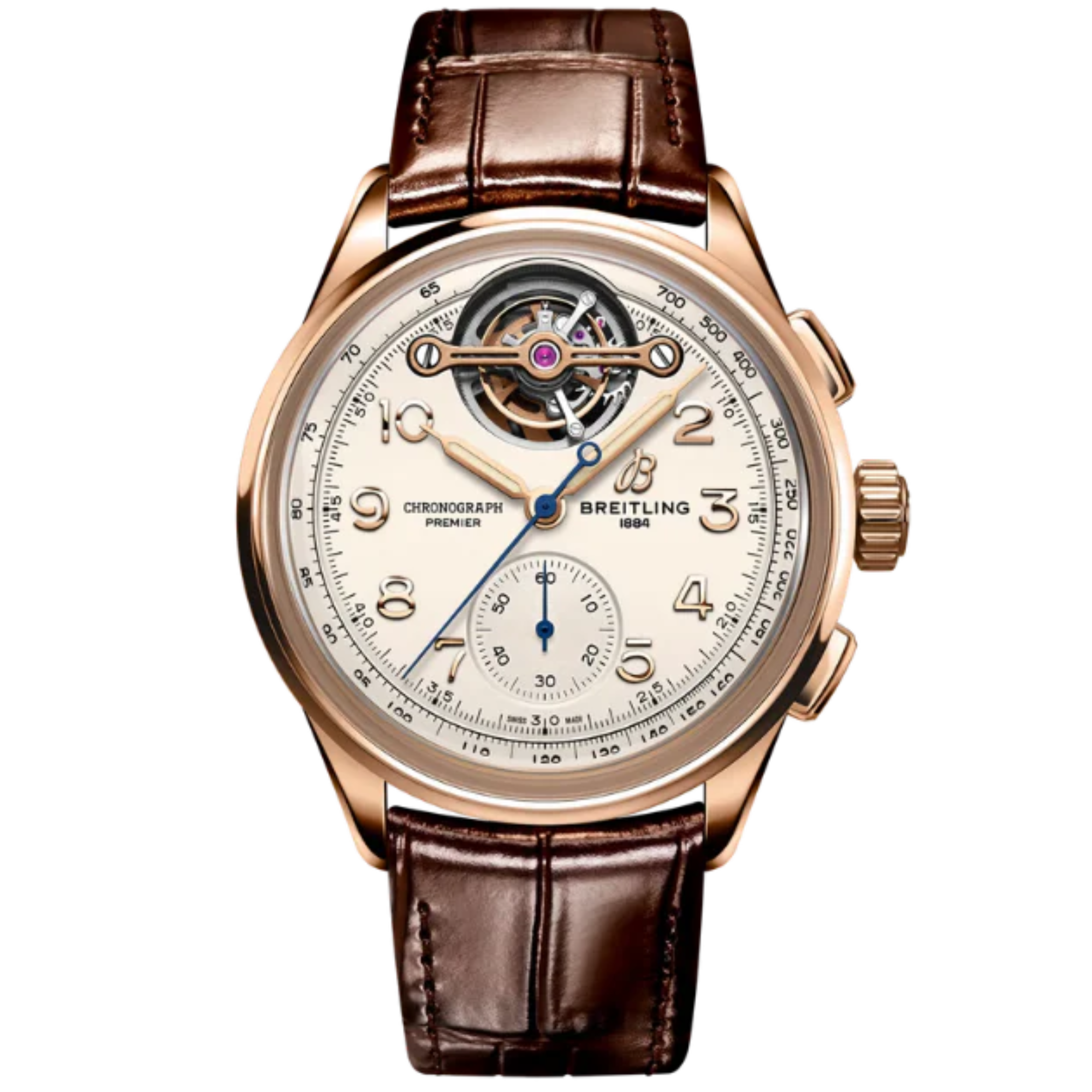 PREMIER B21 CHRONOGRAPH TOURBILLON LEON BREITLING 42 MM 18K ROSE GOLD WITH CREAM DIAL - Breitling