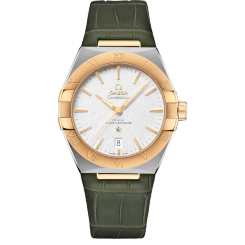 CONSTELLATION 39 MM STAINLESS STEEL - YELLOW GOLD WITH SILVER DIAL - Omega