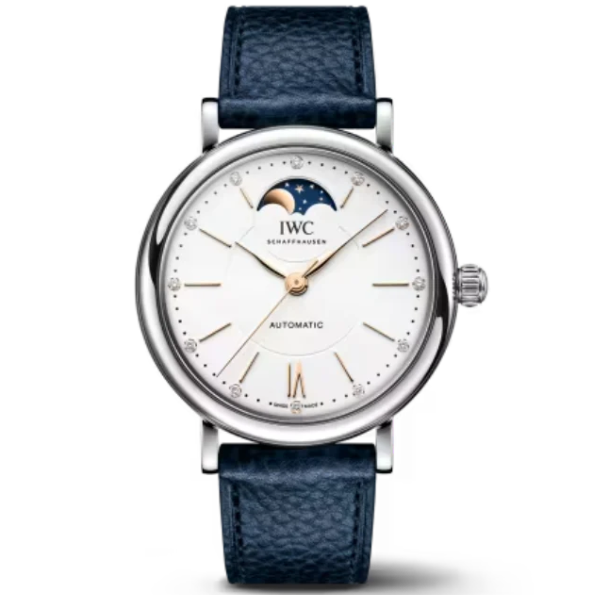PORTOFINO AUTOMATIC MOON PHASE 37 MM STAINLESS STEEL WITH WHITE DIAL - IWC