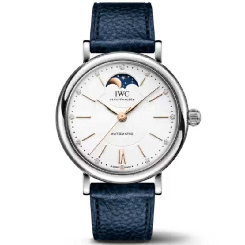 PORTOFINO AUTOMATIC MOON PHASE 37 MM STAINLESS STEEL WITH WHITE DIAL - IWC