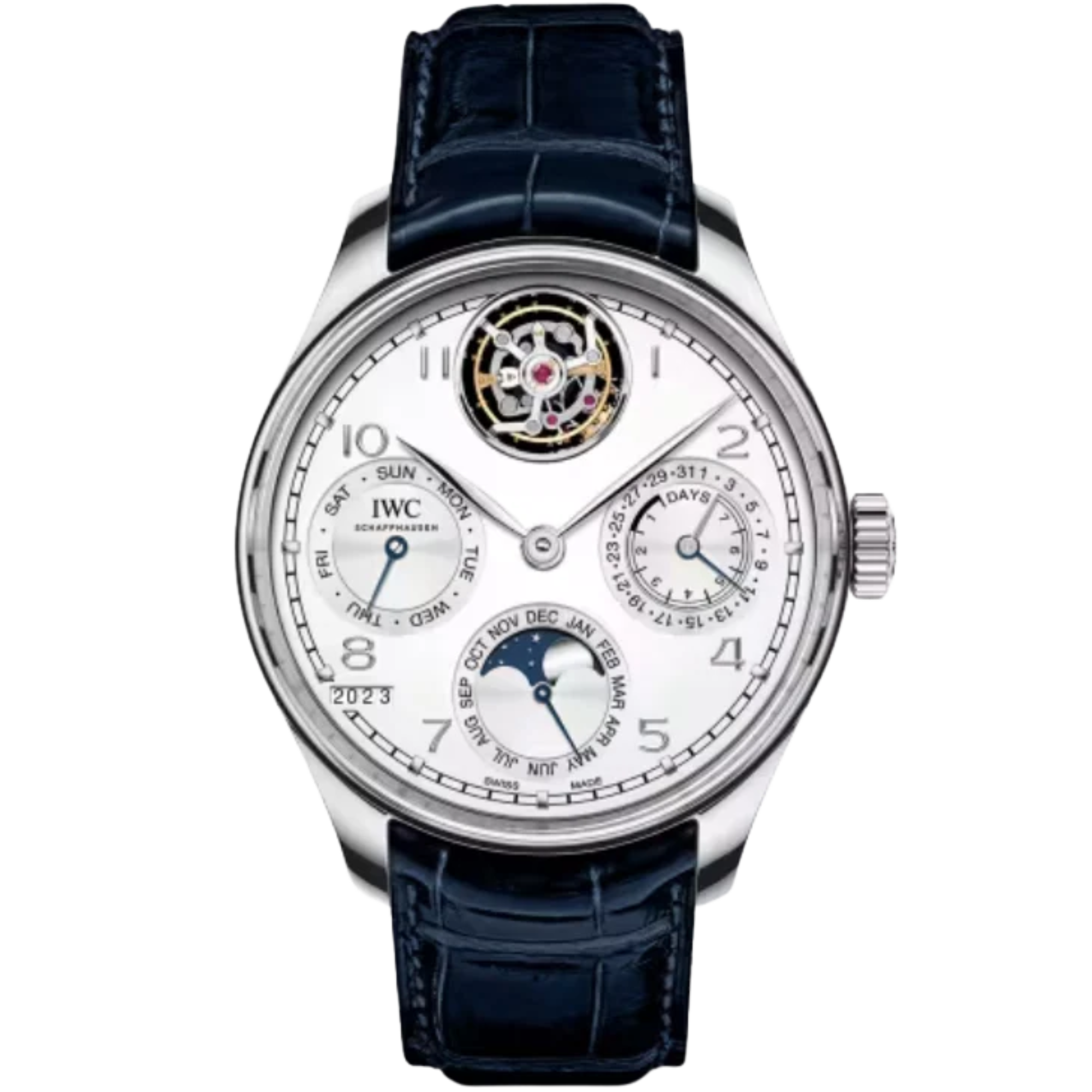 PORTUGIESER PERPETUAL CALENDAR TOURBILLON BOUTIQUE EDITION 45 MM PLATINUM WITH WHITE DIAL - IWC
