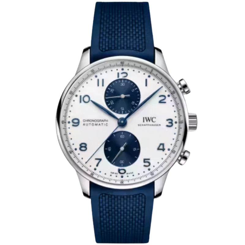 PORTUGIESER CHRONOGRAPH 41 MM STAINLESS STEEL WITH WHITE DIAL - IWC