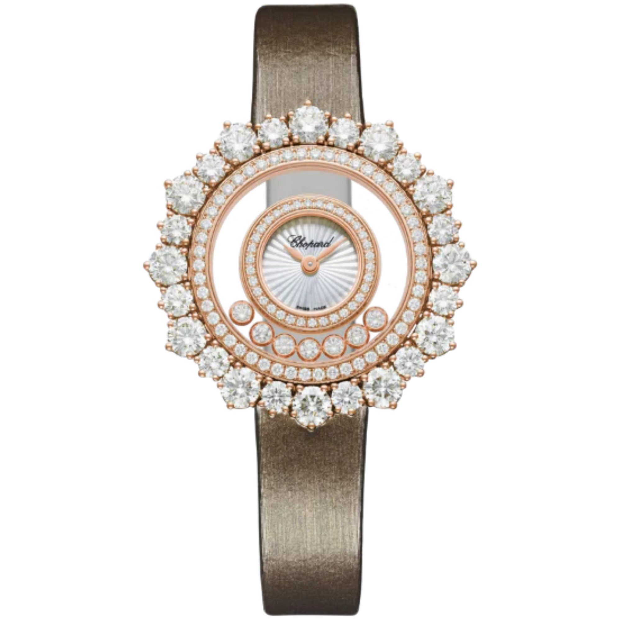 HAPPY DIAMONDS JOAILLERIE 36 MM ETHICAL ROSE GOLD WITH MOTHER OF PEARL DIAL - Chopard
