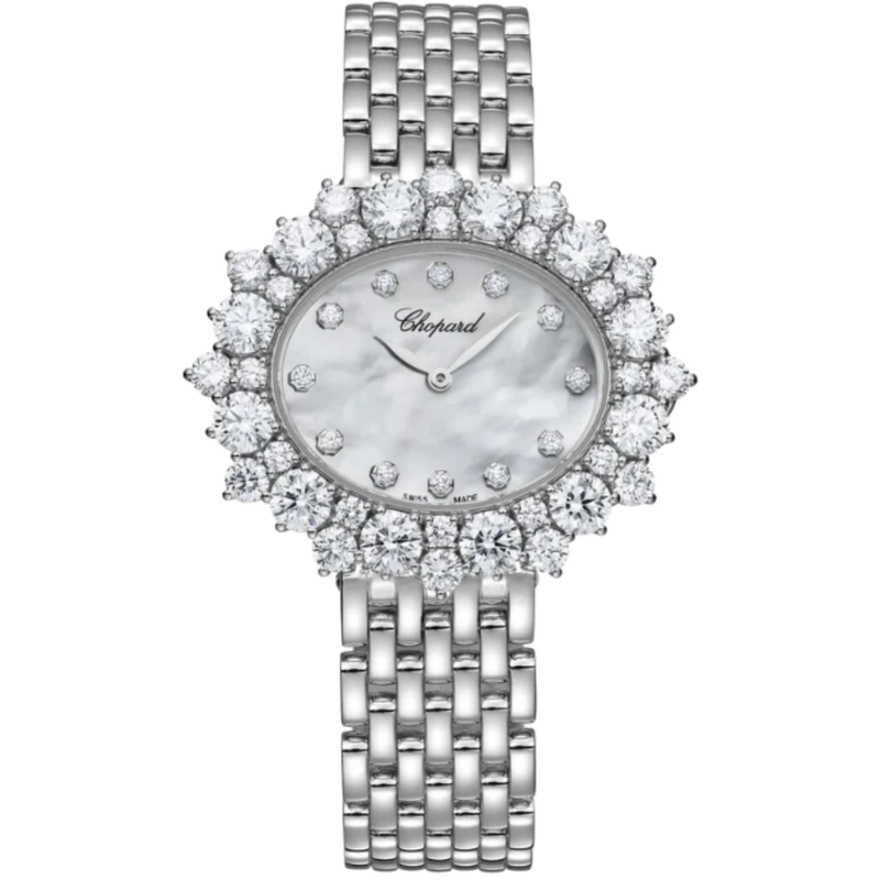 L’HEURE DU DIAMANT OVAL MEDIUM 36 MM ETHICAL WHITE GOLD WITH MOTHER OF PEARL DIAL - Chopard