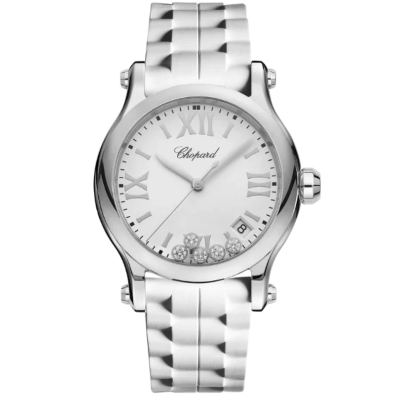 HAPPY SPORT 36 MM LUCENT STEEL™ WITH WHITE DIAL - Chopard
