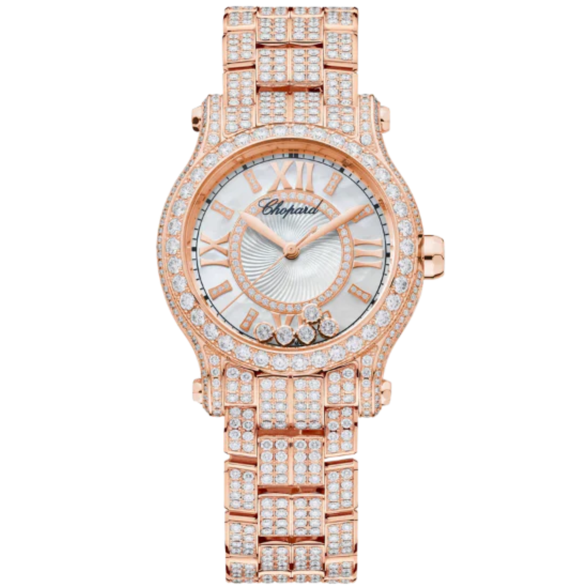 HAPPY SPORT 30 MM ETHICAL ROSE GOLD WITH MOTHER OF PEARL DIAL - Chopard