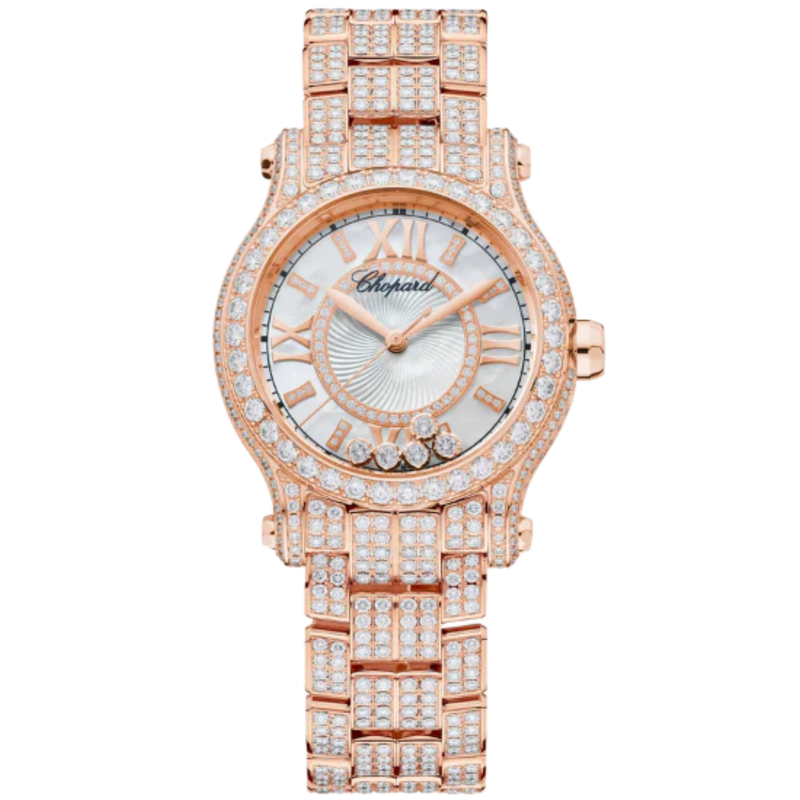 HAPPY SPORT 30 MM ETHICAL ROSE GOLD WITH MOTHER OF PEARL DIAL - Chopard