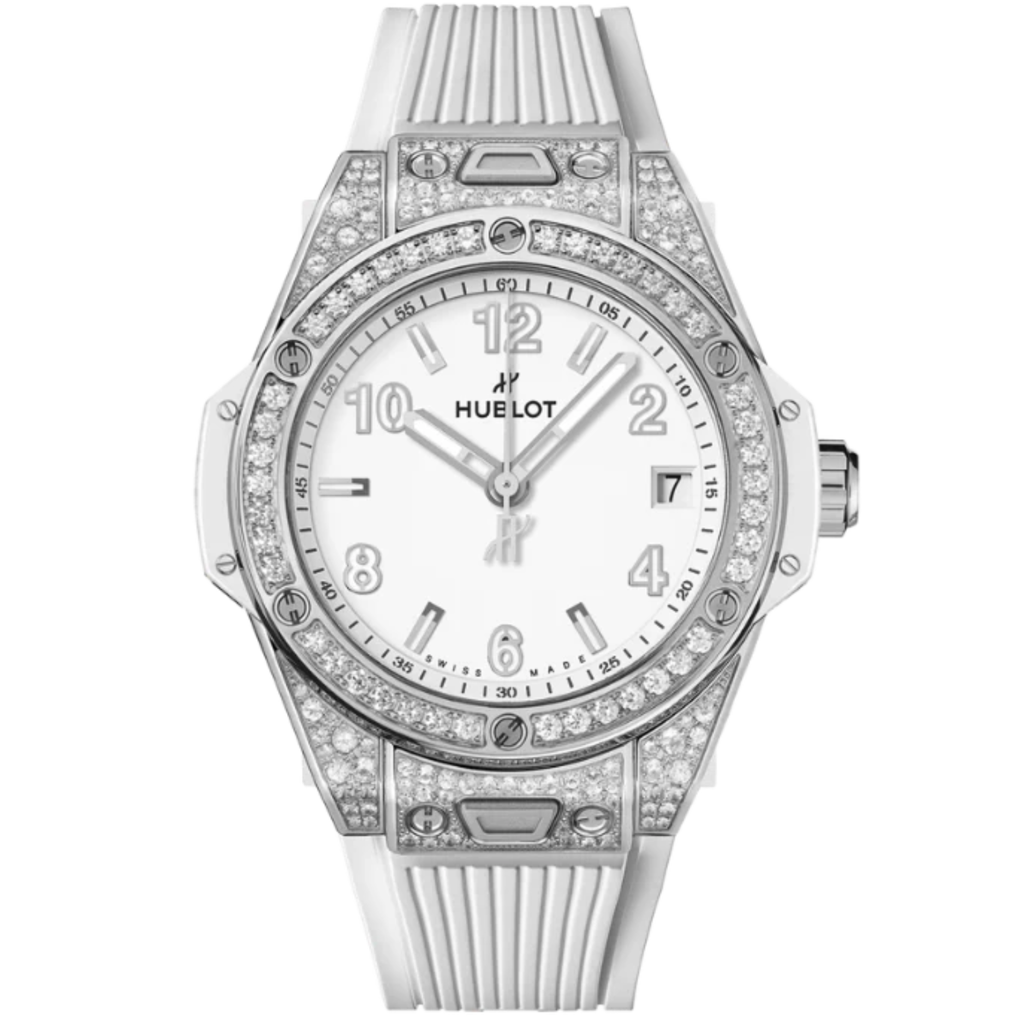 Big Bang 39mm ONE CLICK STEEL WHITE PAVÉ - Hublot