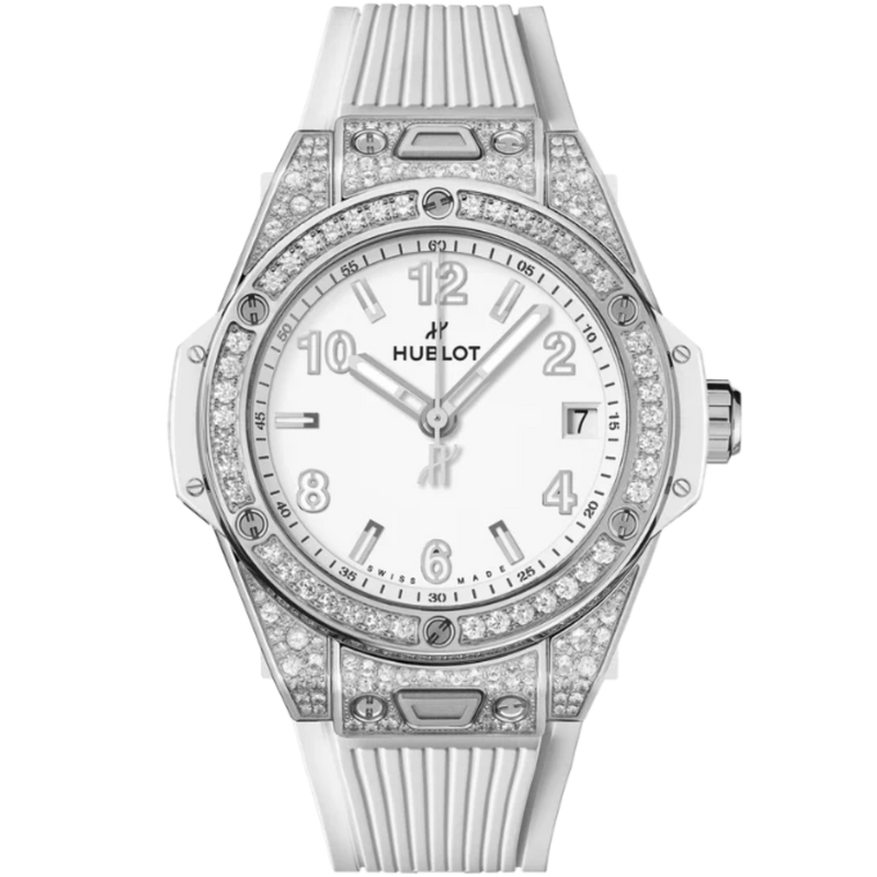 Big Bang 39mm ONE CLICK STEEL WHITE PAVÉ - Hublot