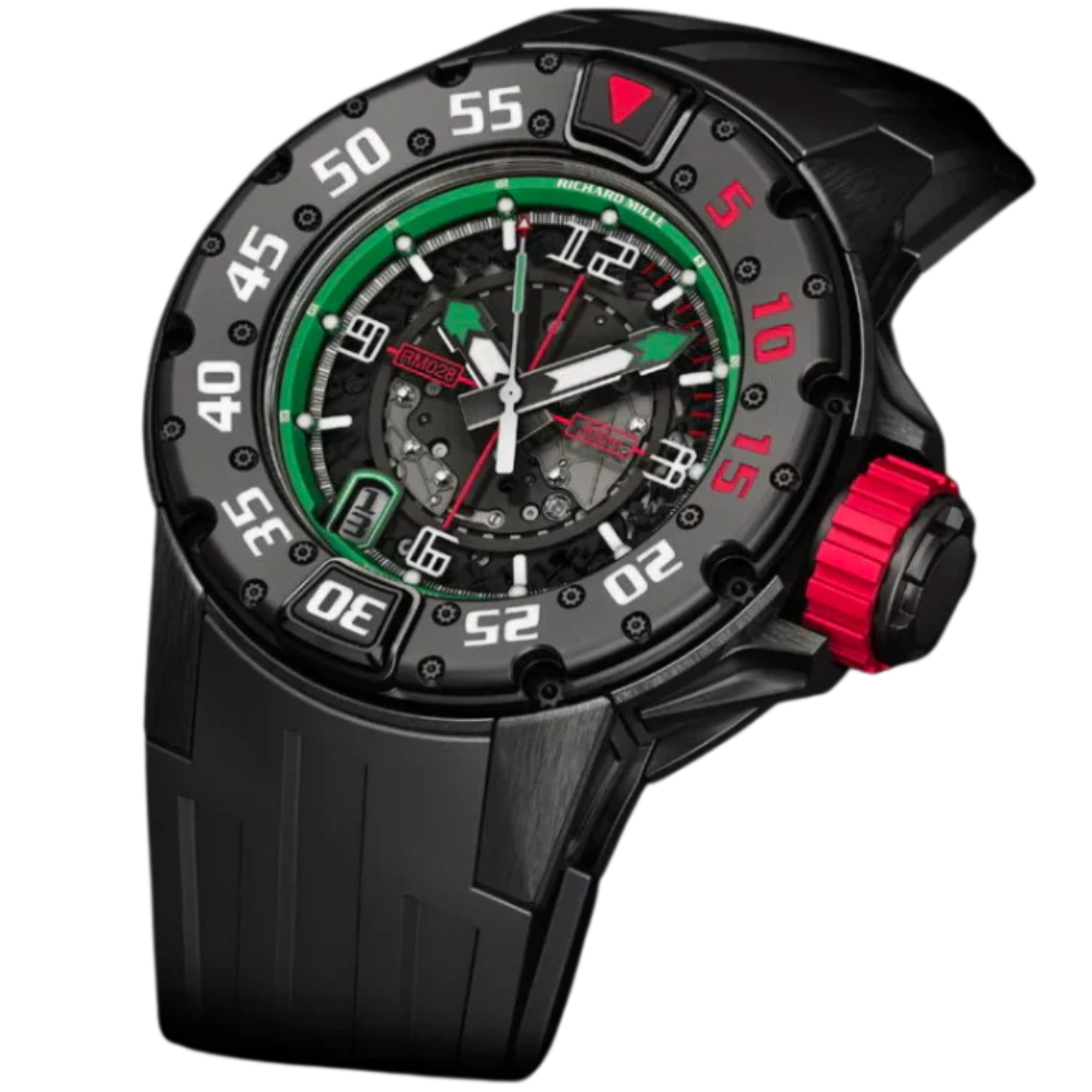 RM 028 Mexico Skeleton Limited Edition Automatic Black Rubber Strap Titanium Case - Richard Mille