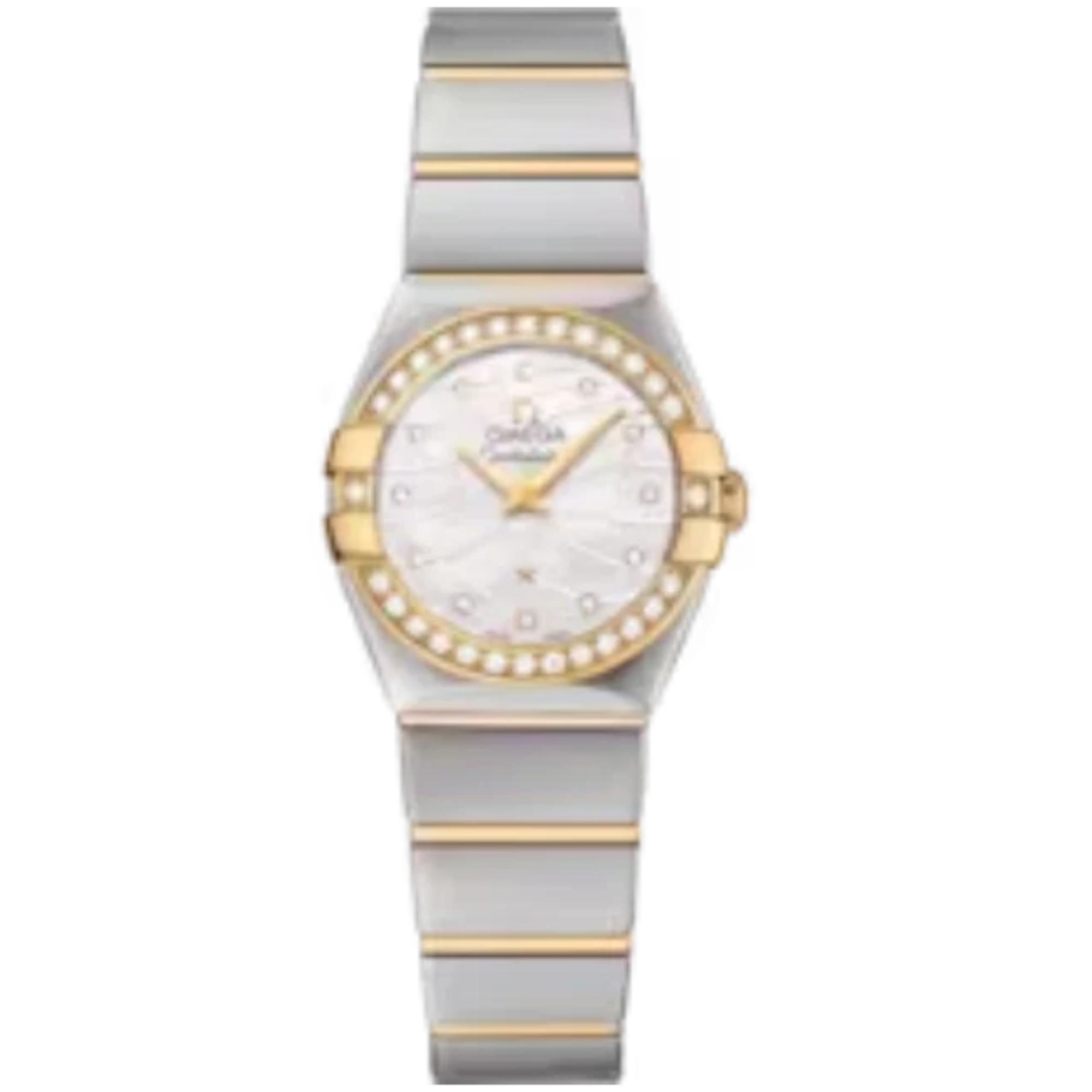 CONSTELLATION 24 MM STAINLESS STEEL - YELLOW GOLD WITH MOTHER OF PEARL DIAL - Omega