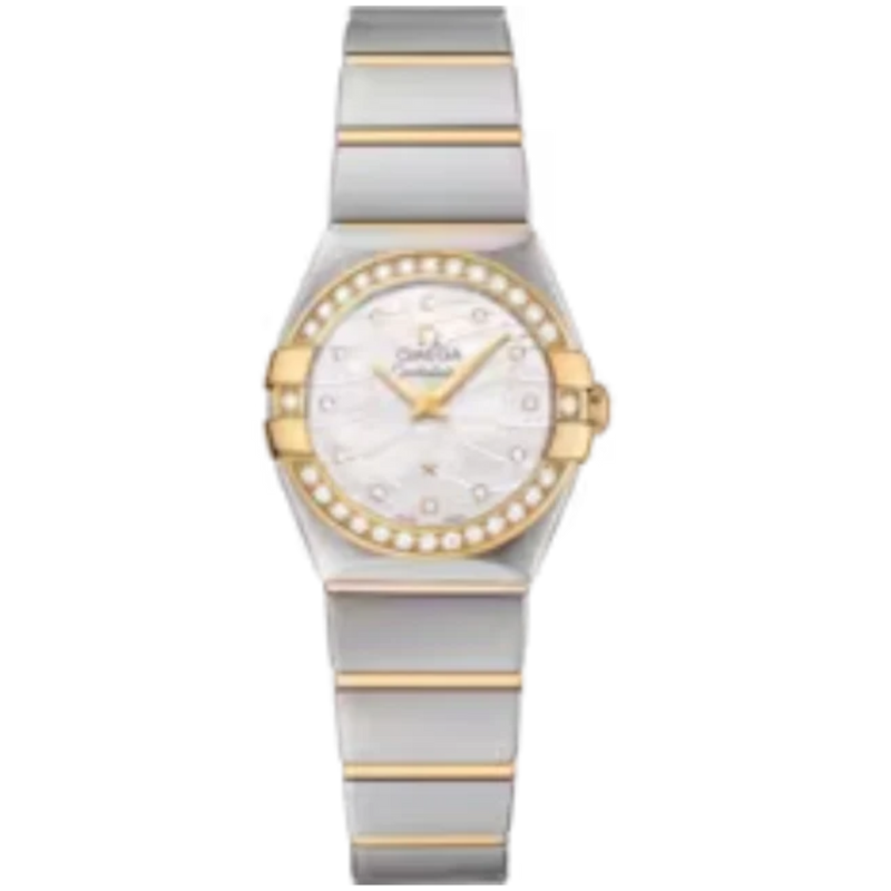 CONSTELLATION 24 MM STAINLESS STEEL - YELLOW GOLD WITH MOTHER OF PEARL DIAL - Omega