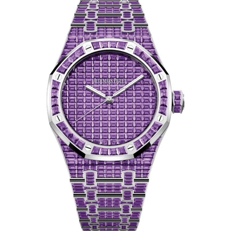 Royal Oak Selfwinding Amethyst 50th Anniversary 41MM 18-Carat White Gold Bracelet Set 18-Carat White Gold Dial Set 18-Carat White Gold Case Set With Baguette-Cut Amethysts - Audemars Piguet