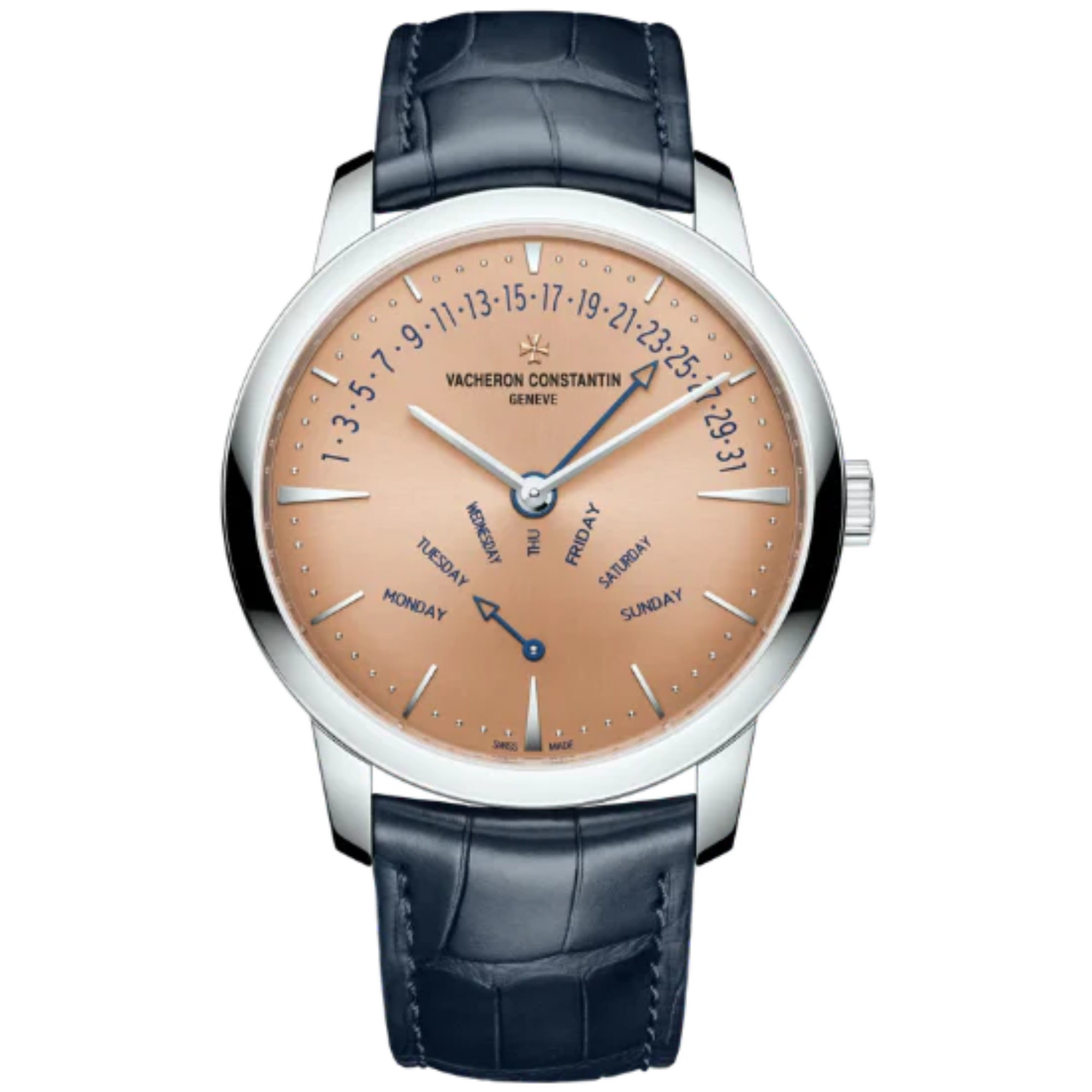 PATRIMONY RETROGRADE DAY-DATE 42 MM PLATINUM 950 WITH SALMON BRASS DIAL - Vacheron Constantin