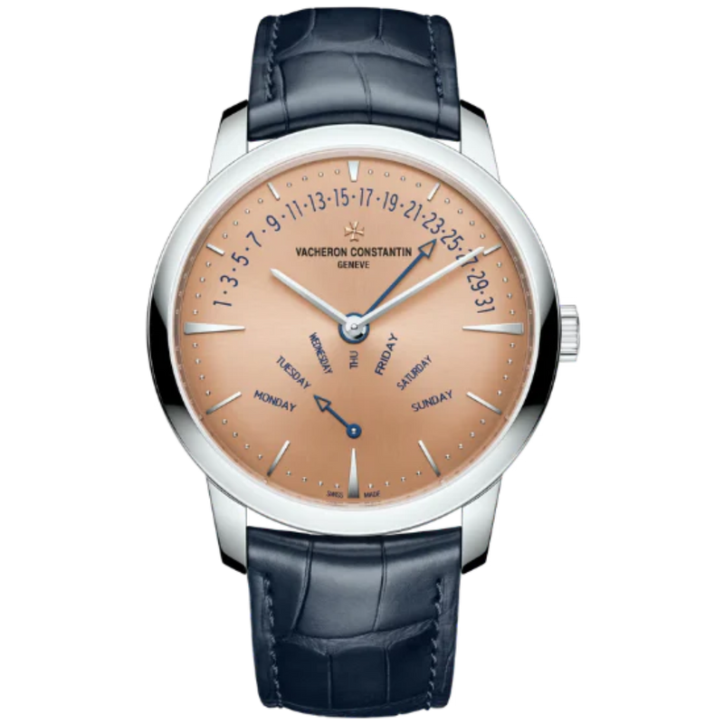 PATRIMONY RETROGRADE DAY-DATE 42 MM PLATINUM 950 WITH SALMON BRASS DIAL - Vacheron Constantin